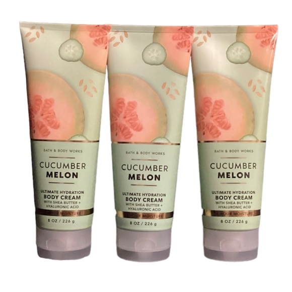 3 CUCUMBER MELON ULTIMATE HYDRATION BODY CREAM 8 oz. Bath & Body Works New - Picture 1 of 2